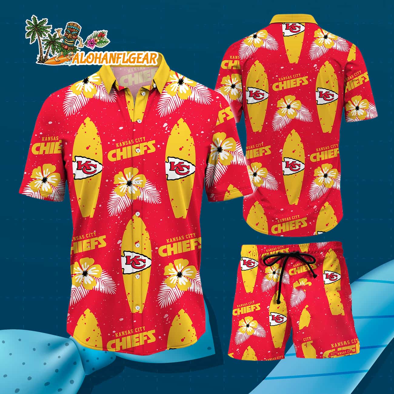 Kansas City Chiefs Flower Pattern Hawaiian Shirt And Shorts Kansas City Chiefs Flower Pattern Hawaiian Shirt And Shorts