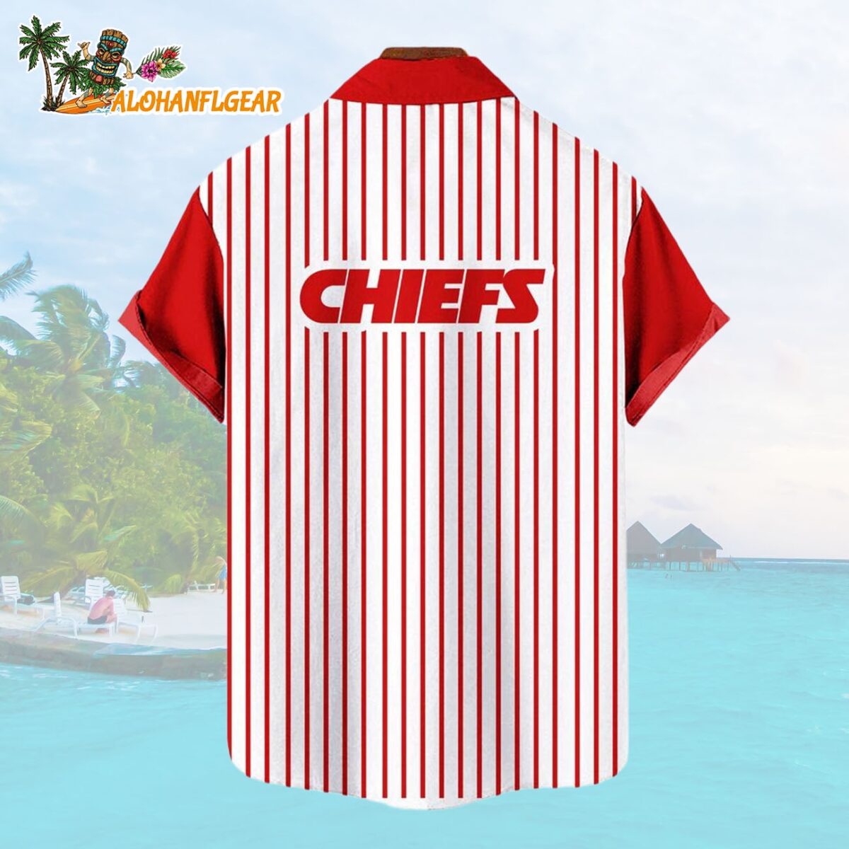 Kansas City ChiefsClassic Retro Mascot Line Summer Beach Hawaiian Shirt 2