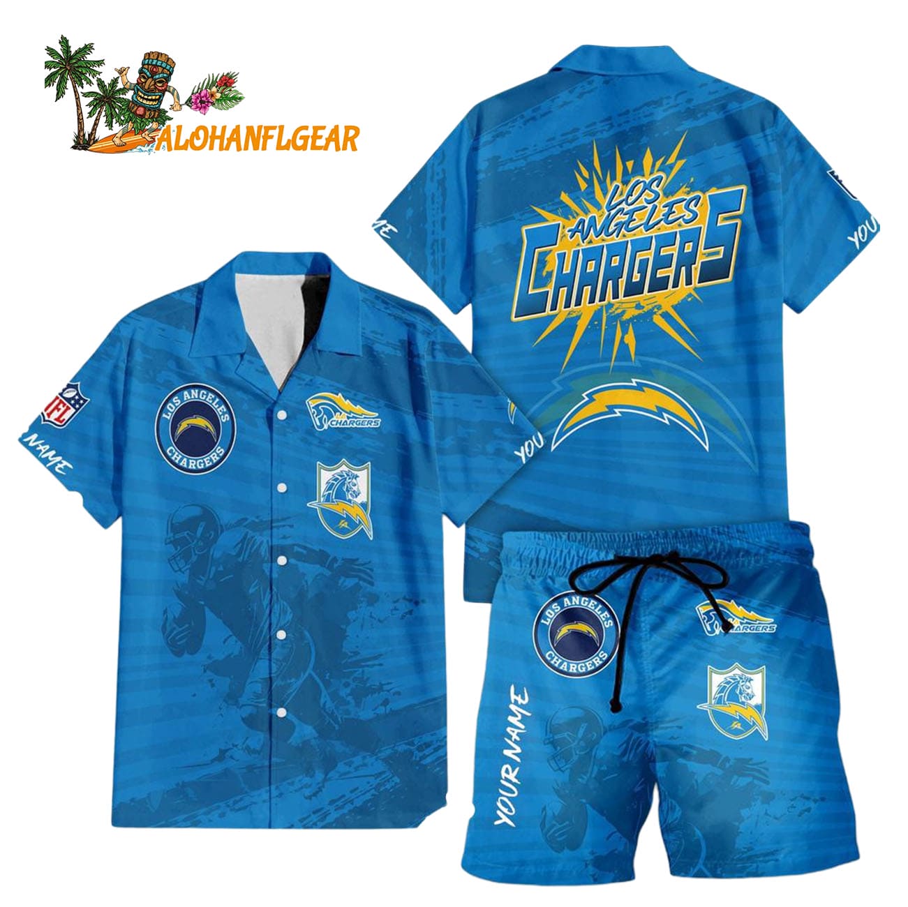 Los Angeles Chargers Combo Hawaiian Shirt And Shorts Los Angeles Chargers Combo Hawaiian Shirt And Shorts