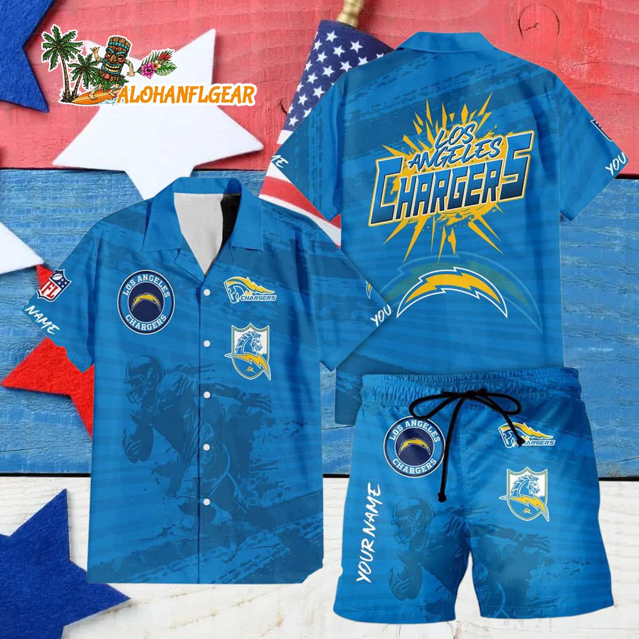 Los Angeles Chargers Combo Hawaiian Shirt And Shorts Los Angeles Chargers Combo Hawaiian Shirt And Shorts
