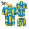 Los Angeles Chargers Flower Pattern Hawaiian Shirt And Shorts Football Summer Hawaiian Set 1