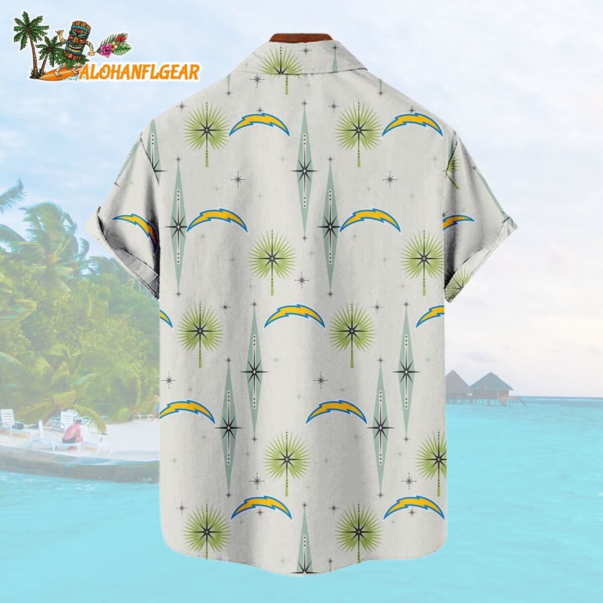 Los Angeles Chargers Football Team Logo Funny Aloha Hawaiian Shirt 1 Los Angeles Chargers Football Team Logo Funny Aloha Hawaiian Shirt 2