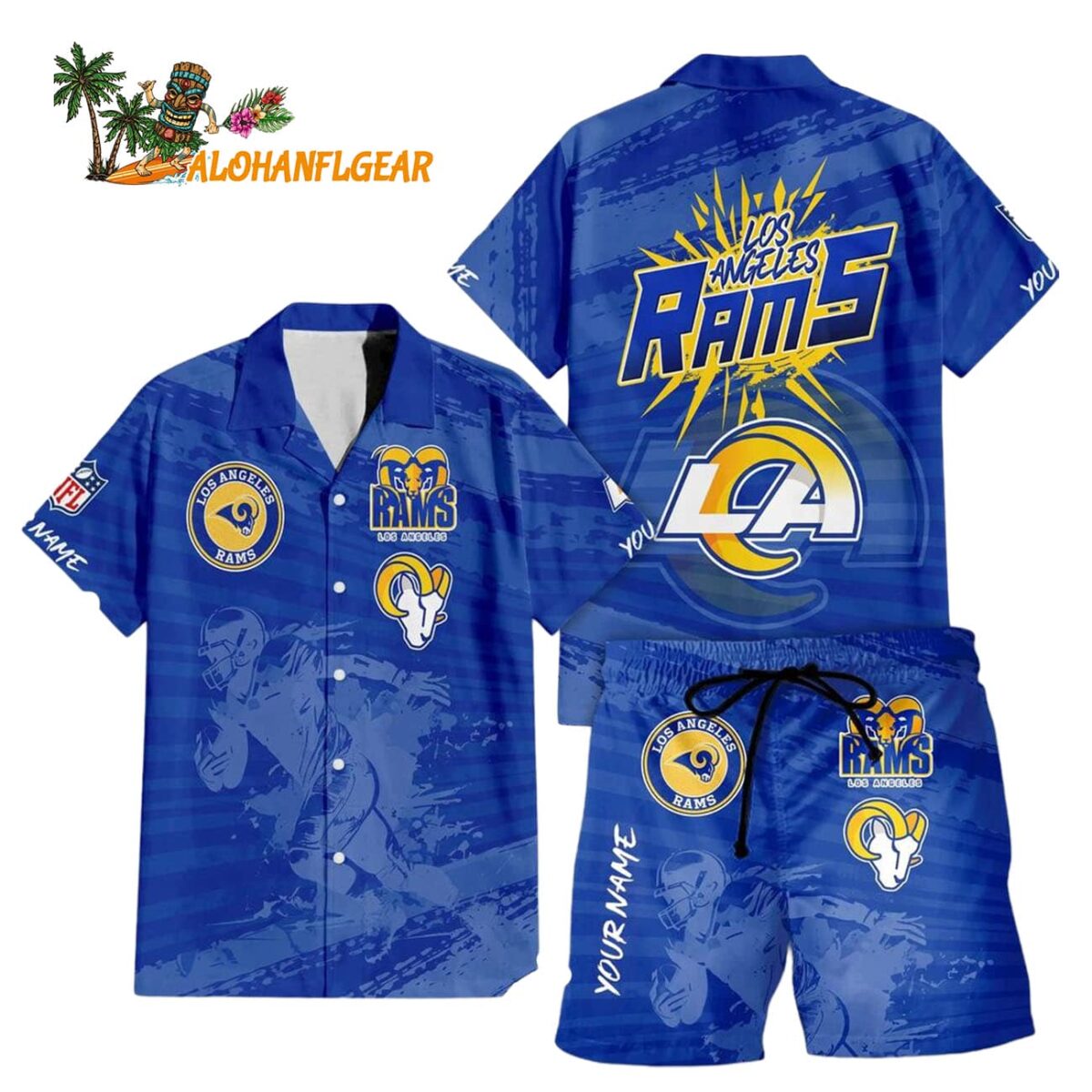 Los Angeles Rams Combo Hawaiian Shirt And Shorts Football Summer Beach Hawaiian Sets 1