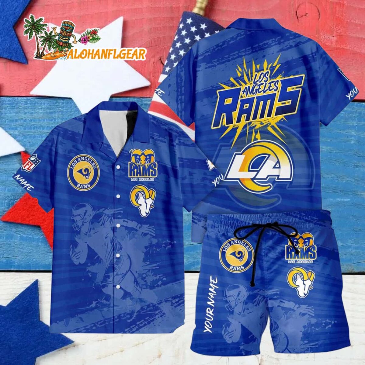 Los Angeles Rams Combo Hawaiian Shirt And Shorts Football Summer Beach Hawaiian Sets 4