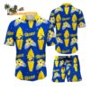 Los Angeles Rams Flower Pattern Hawaiian Shirt And Shorts Football Summer Hawaiian Set 1
