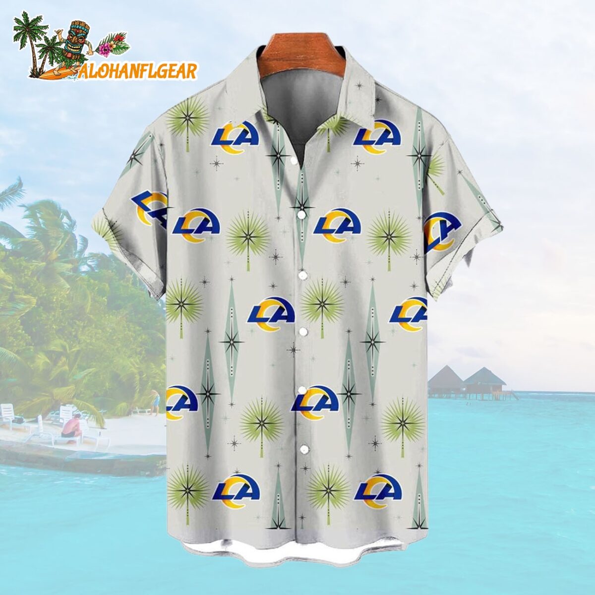 Los Angeles Rams Football Team Logo Funny Aloha Hawaiian Shirt 1