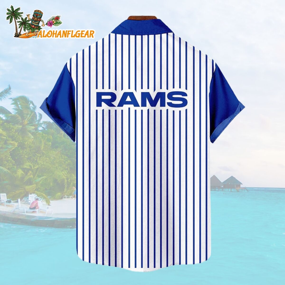 Los Angeles RamsClassic Retro Mascot Line Summer Beach Hawaiian Shirt 2