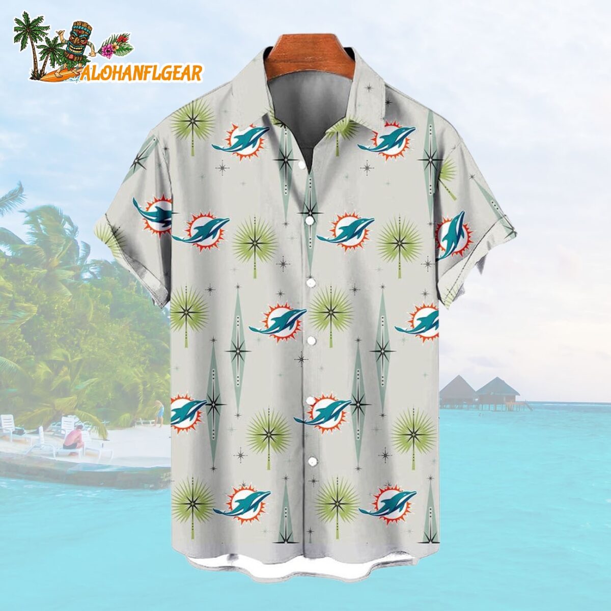 Miami Dolphins Football Team Logo Funny Aloha Hawaiian Shirt 1