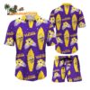 Minnesota Vikings Flower Pattern Hawaiian Shirt And Shorts Football Summer Hawaiian Set 1