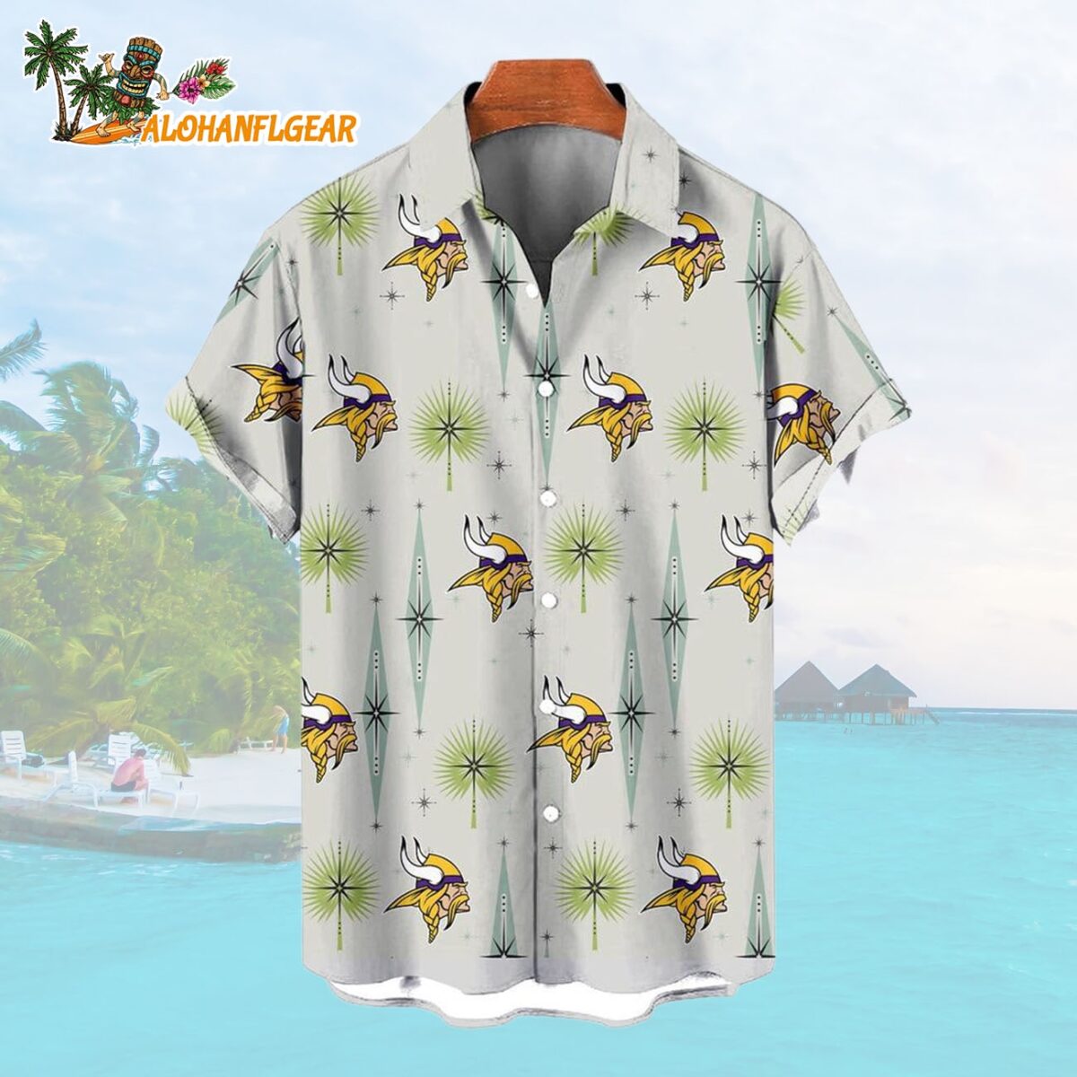 Minnesota Vikings Football Team Logo Funny Aloha Hawaiian Shirt 1