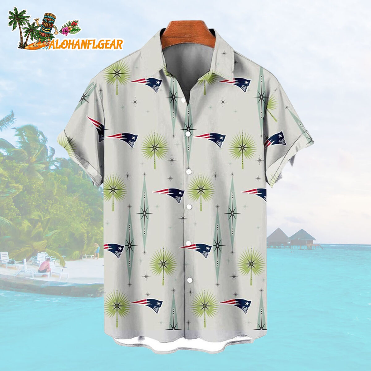 New England Patriots Football Team Logo Funny Aloha Hawaiian Shirt 1