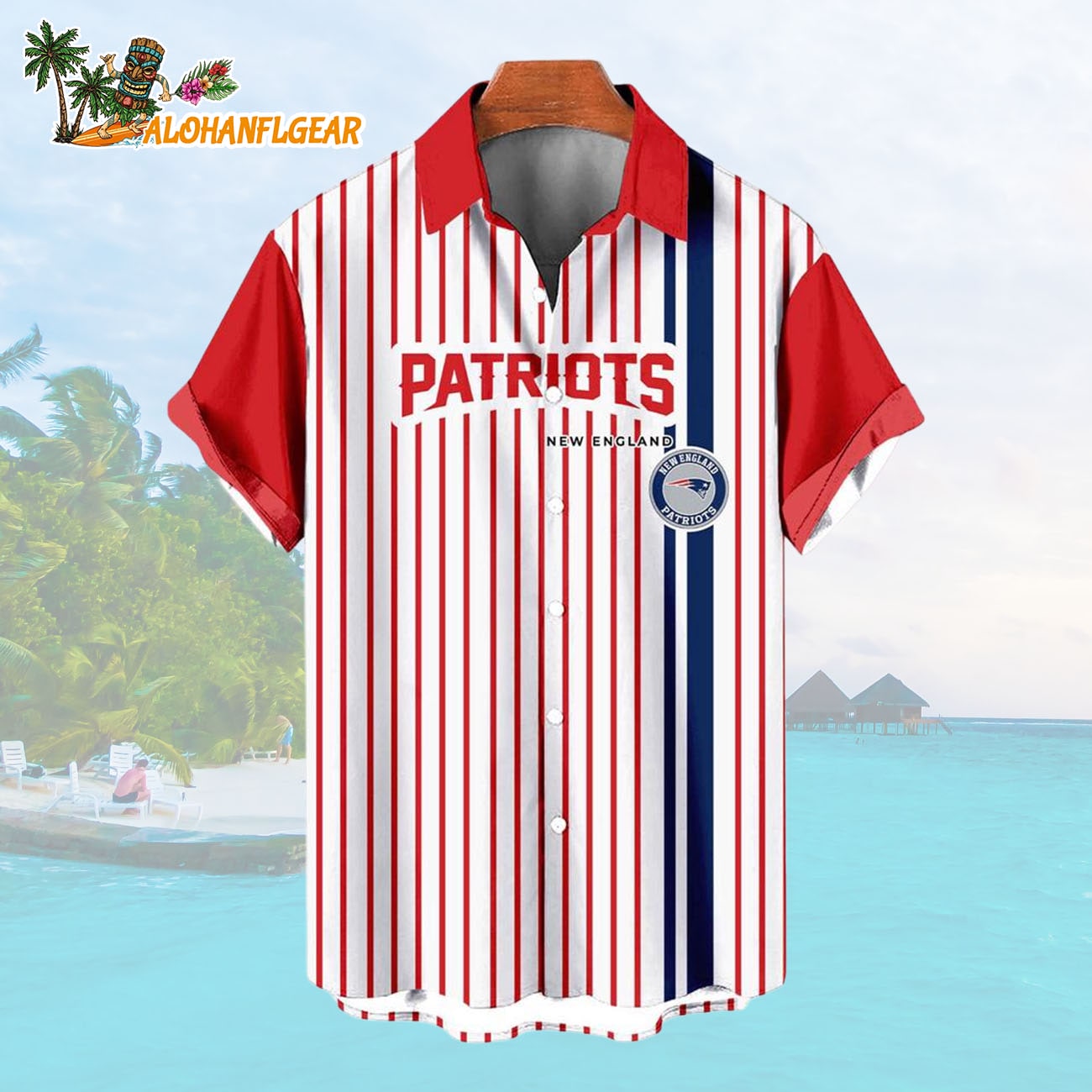 New England PatriotsClassic Retro Mascot Line Summer Beach Hawaiian Shirt New England PatriotsClassic Retro Mascot Line Summer Beach Hawaiian Shirt