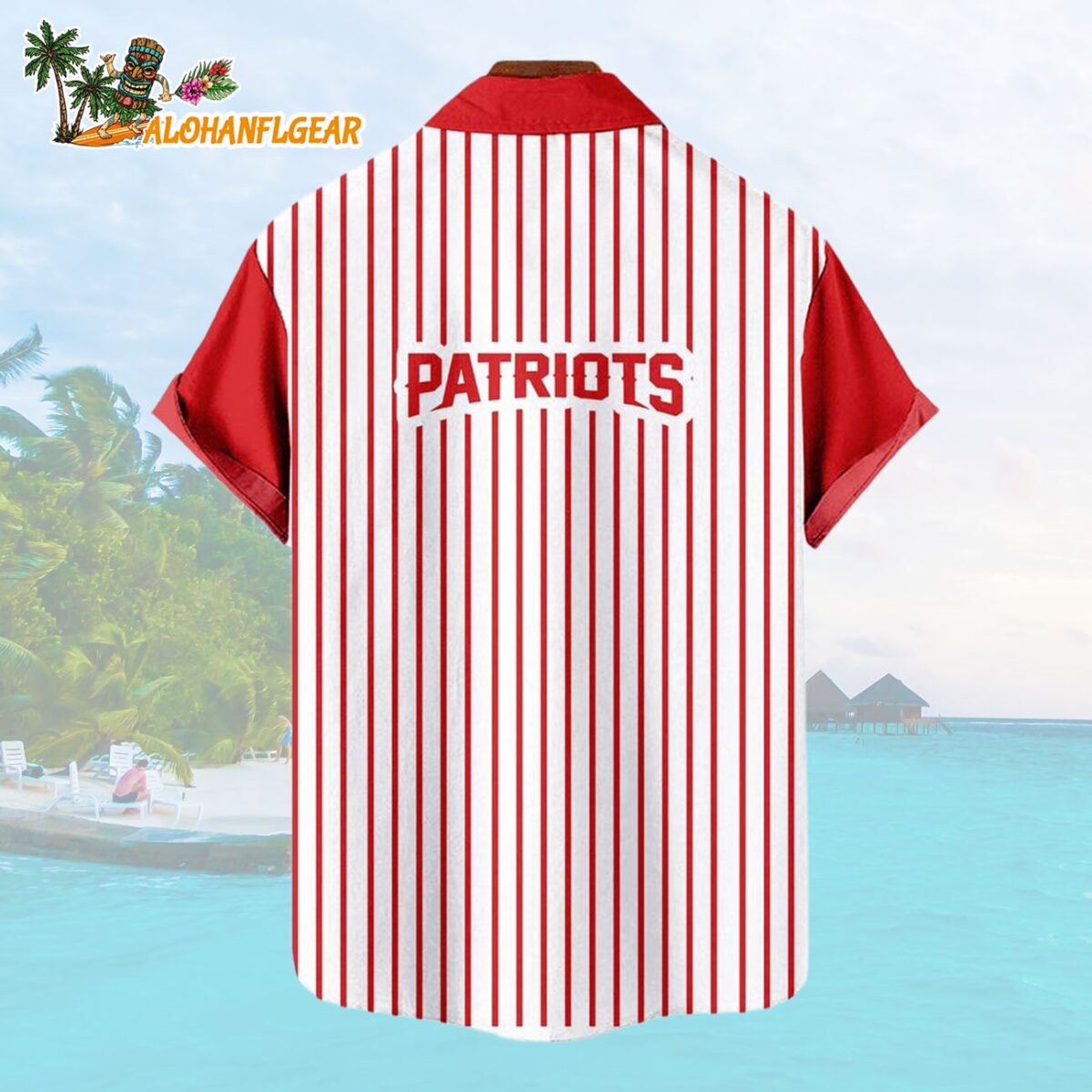 New England PatriotsClassic Retro Mascot Line Summer Beach Hawaiian Shirt 2