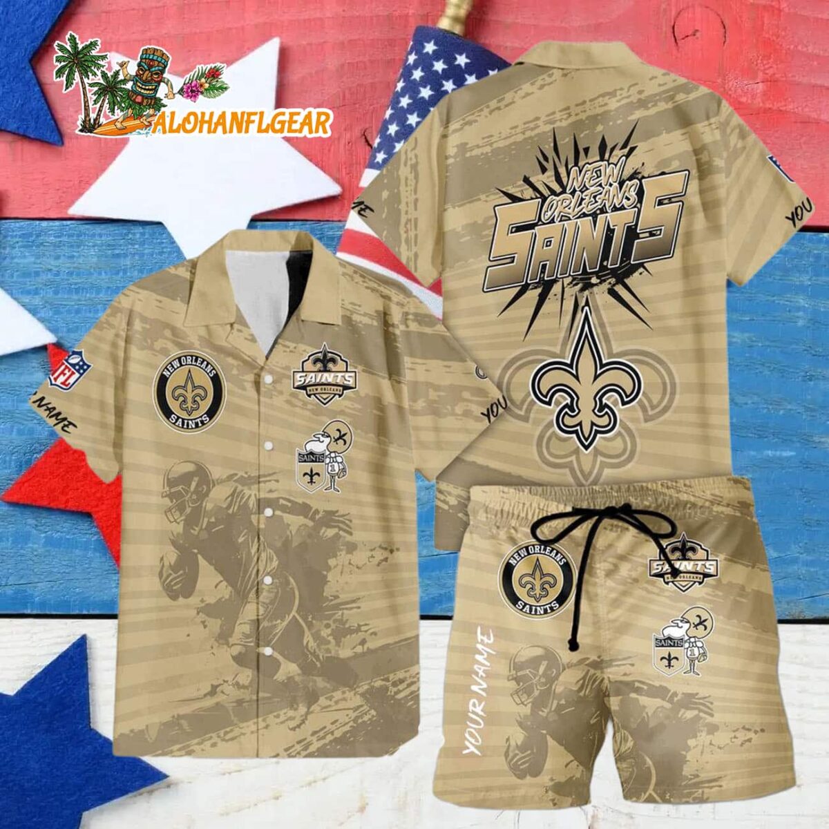 New Orleans Saints Combo Hawaiian Shirt And Shorts Football Summer Beach Hawaiian Sets 4