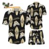New Orleans Saints Flower Pattern Hawaiian Shirt And Shorts Football Summer Hawaiian Set 1