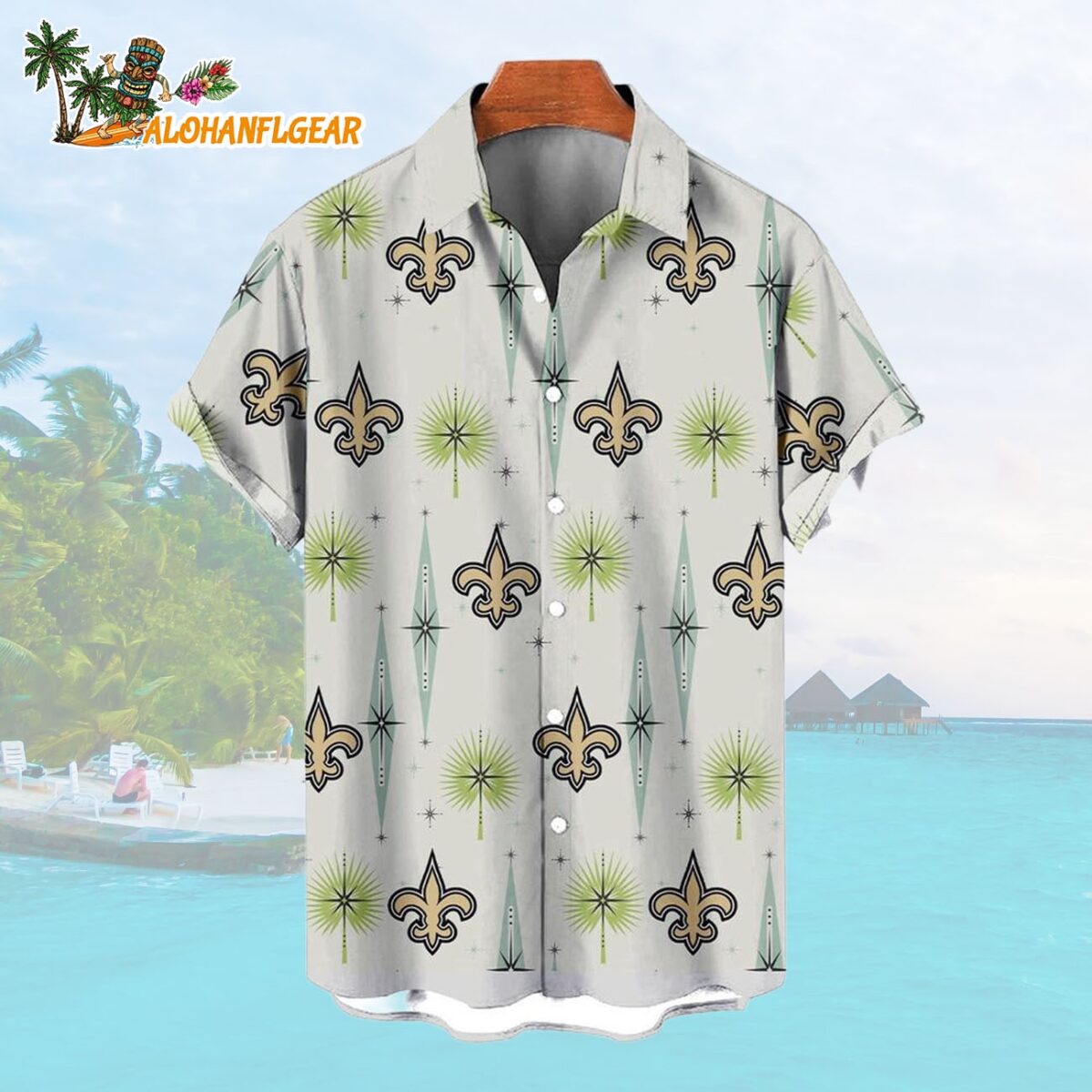 New Orleans Saints Football Team Logo Funny Aloha Hawaiian Shirt 1