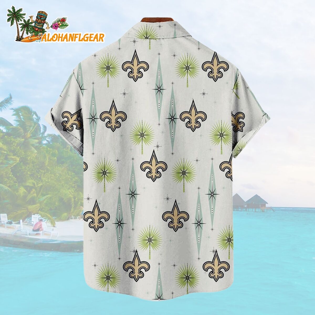 New Orleans Saints Football Team Logo Funny Aloha Hawaiian Shirt 2