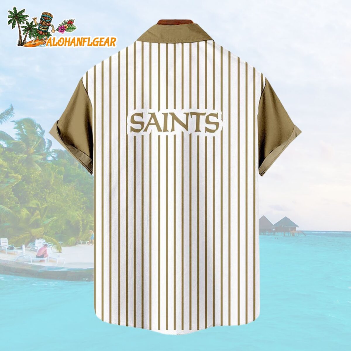 New Orleans SaintsClassic Retro Mascot Line Summer Beach Hawaiian Shirt 2