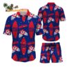 New York Giants Flower Pattern Hawaiian Shirt And Shorts Football Summer Hawaiian Set 1