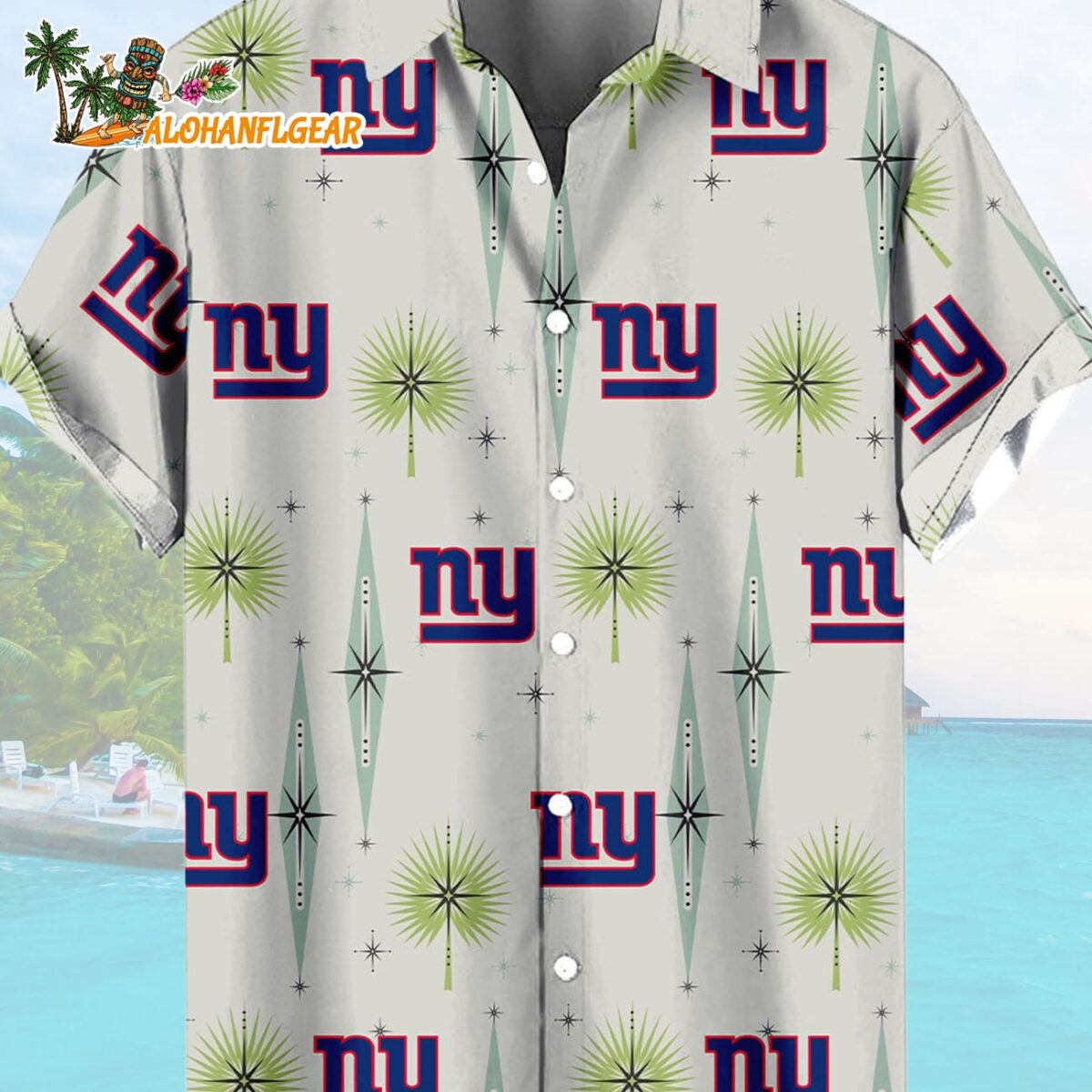 New York Giants Football Team Logo Funny Aloha Hawaiian Shirt 1