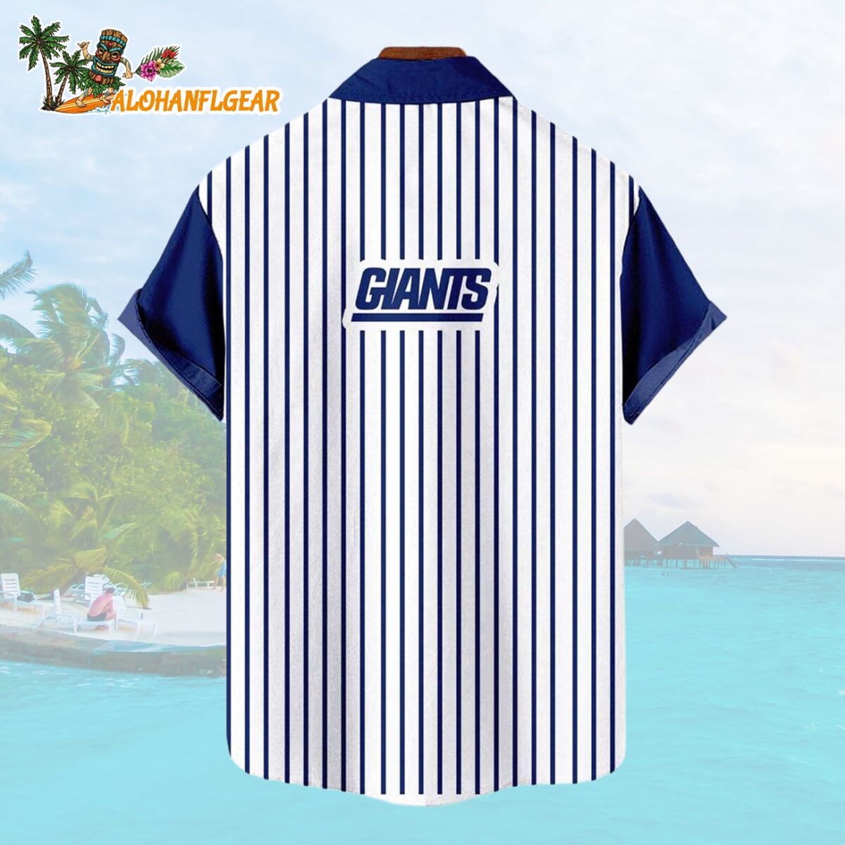 New York GiantsClassic Retro Mascot Line Summer Beach Hawaiian Shirt 2
