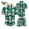 New York Jets Flower Pattern Hawaiian Shirt And Shorts Football Summer Hawaiian Set 1