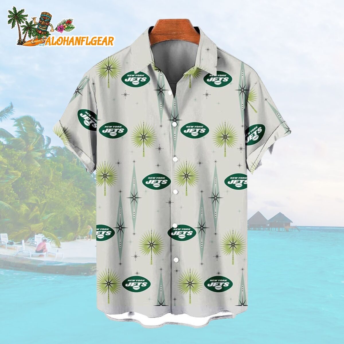 New York Jets Football Team Logo Funny Aloha Hawaiian Shirt 1