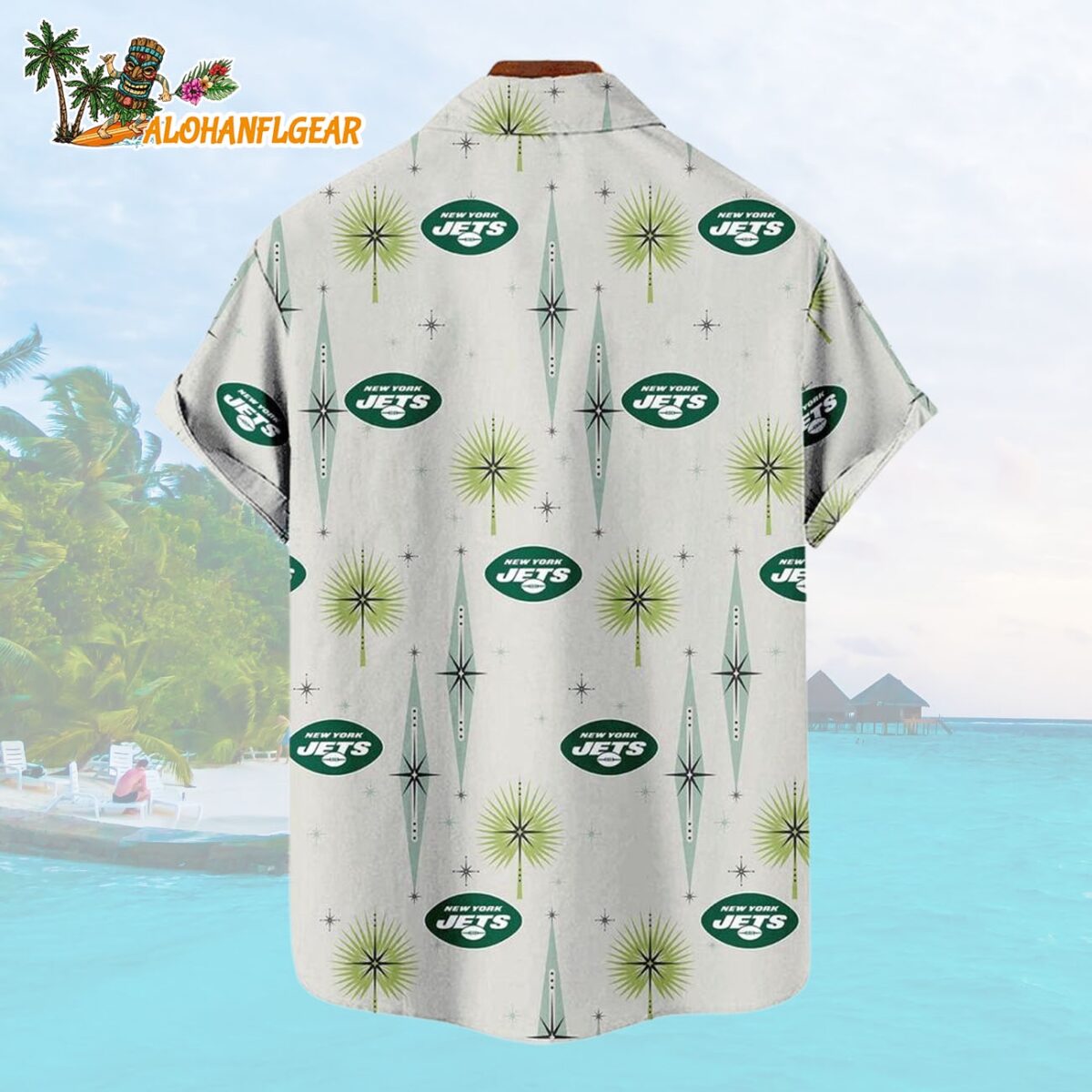 New York Jets Football Team Logo Funny Aloha Hawaiian Shirt 1 New York Jets Football Team Logo Funny Aloha Hawaiian Shirt 2