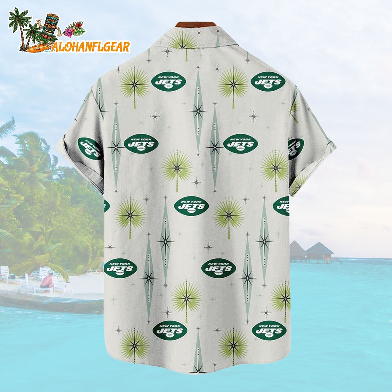 New York Jets Football Team Logo Funny Aloha Hawaiian Shirt New York Jets Football Team Logo Funny Aloha Hawaiian Shirt