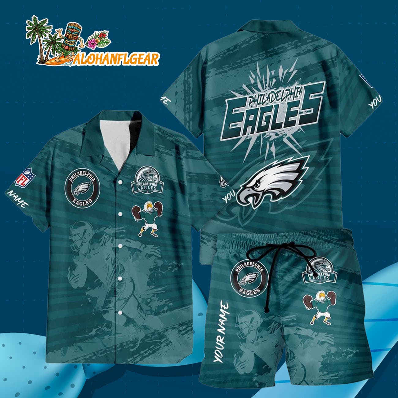 Philadelphia Eagles Combo Hawaiian Shirt And Shorts Philadelphia Eagles Combo Hawaiian Shirt And Shorts