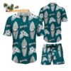 Philadelphia Eagles Flower Pattern Hawaiian Shirt And Shorts Football Summer Hawaiian Set 1