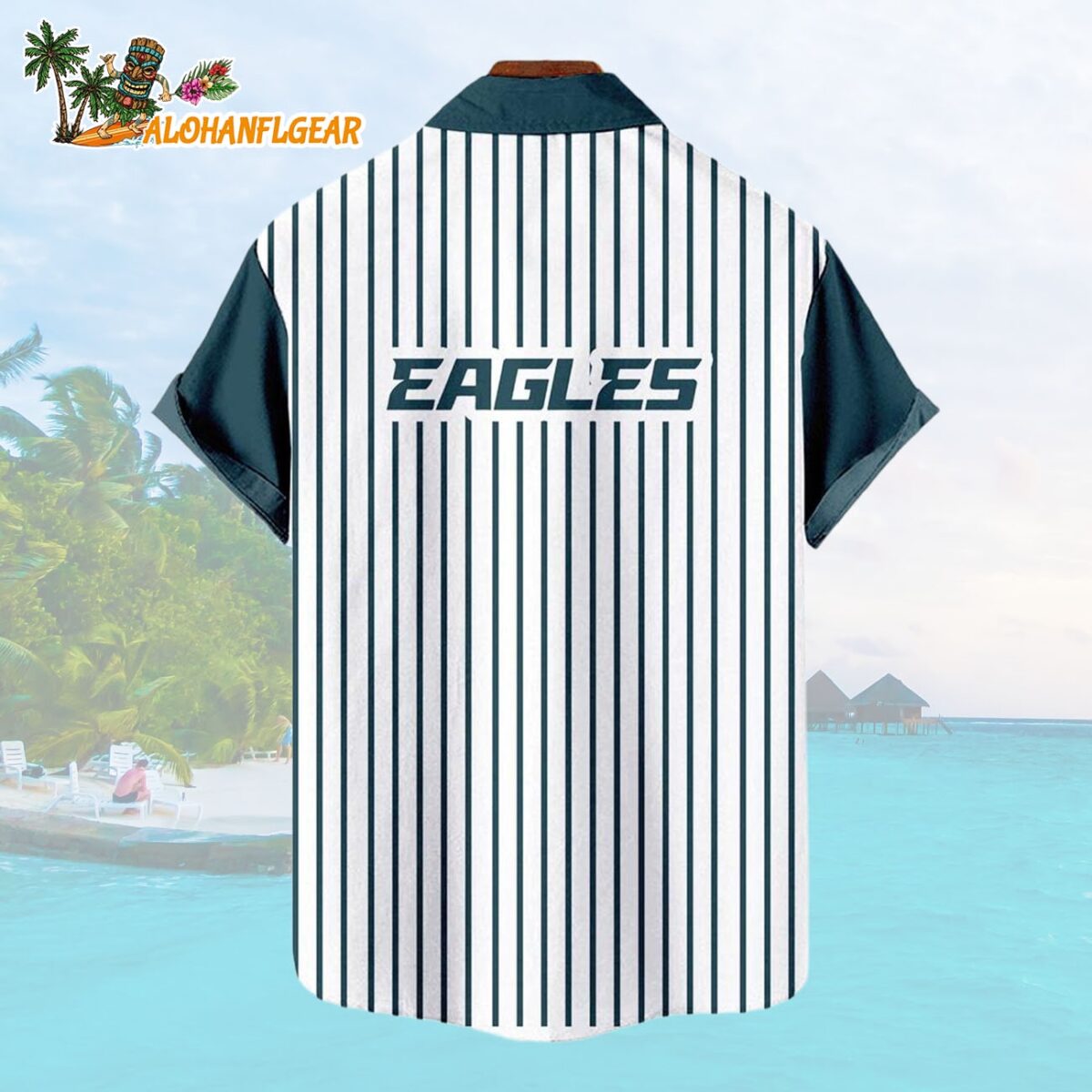 Philadelphia EaglesClassic Retro Mascot Line Summer Beach Hawaiian Shirt 2