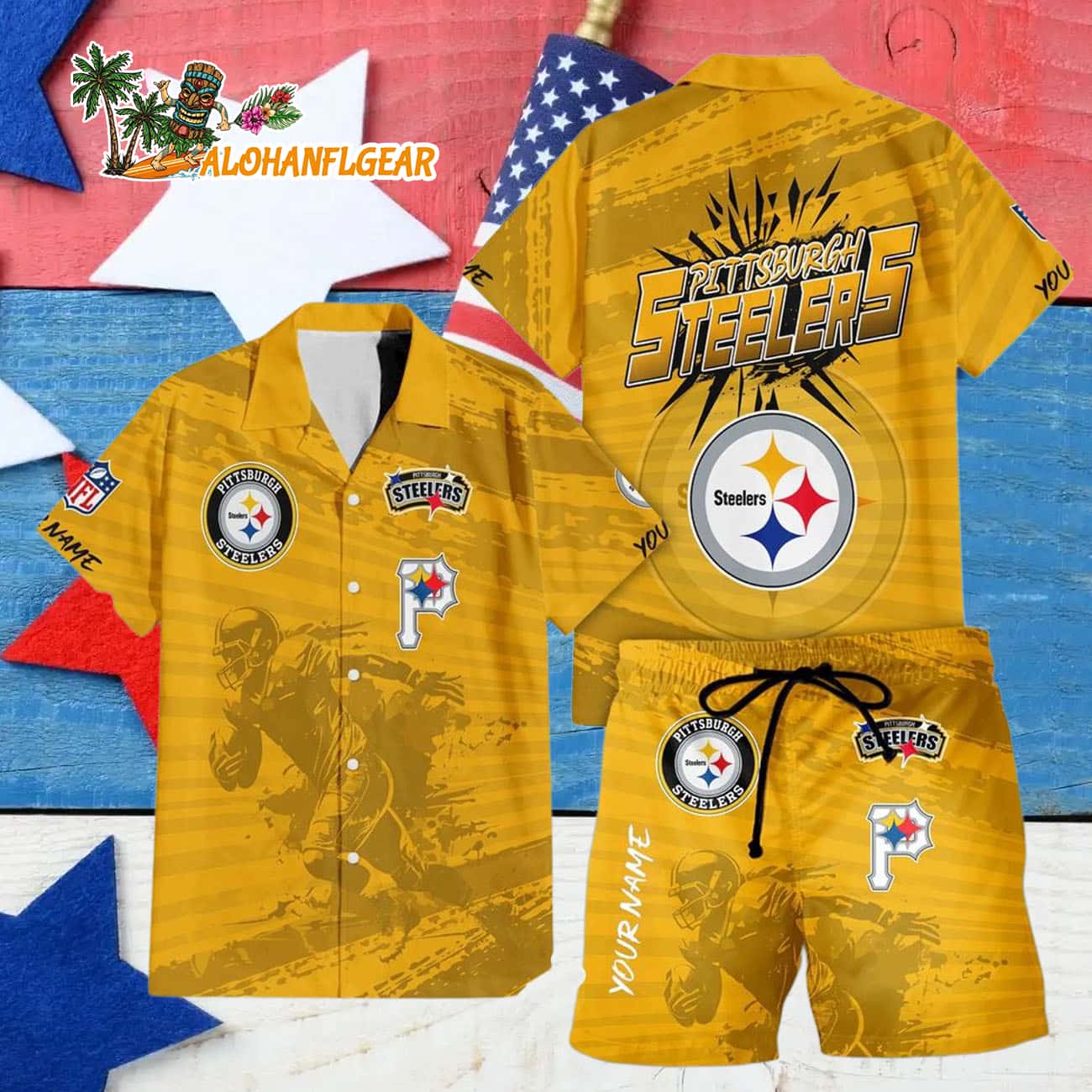 Pittsburgh Steelers Combo Hawaiian Shirt And Shorts Pittsburgh Steelers Combo Hawaiian Shirt And Shorts