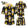 Pittsburgh Steelers Flower Pattern Hawaiian Shirt And Shorts Football Summer Hawaiian Set 1