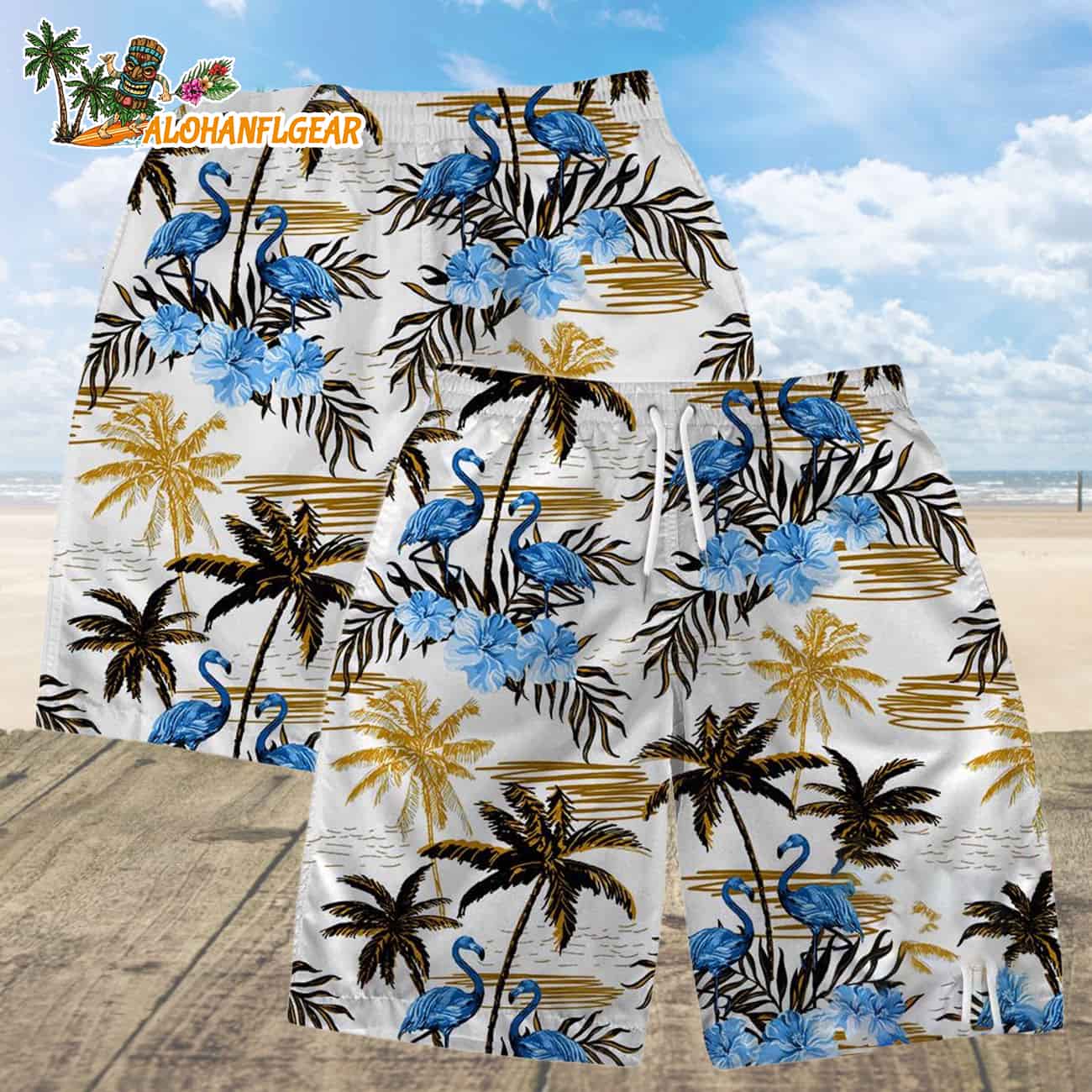 Pittsburgh Steelers Football Team Logo Pattern Flamingo Hibiscus Summer Hawaiian Shirt And Beach Short Pittsburgh Steelers Football Team Logo Pattern Flamingo Hibiscus Summer Hawaiian Shirt And Beach Short