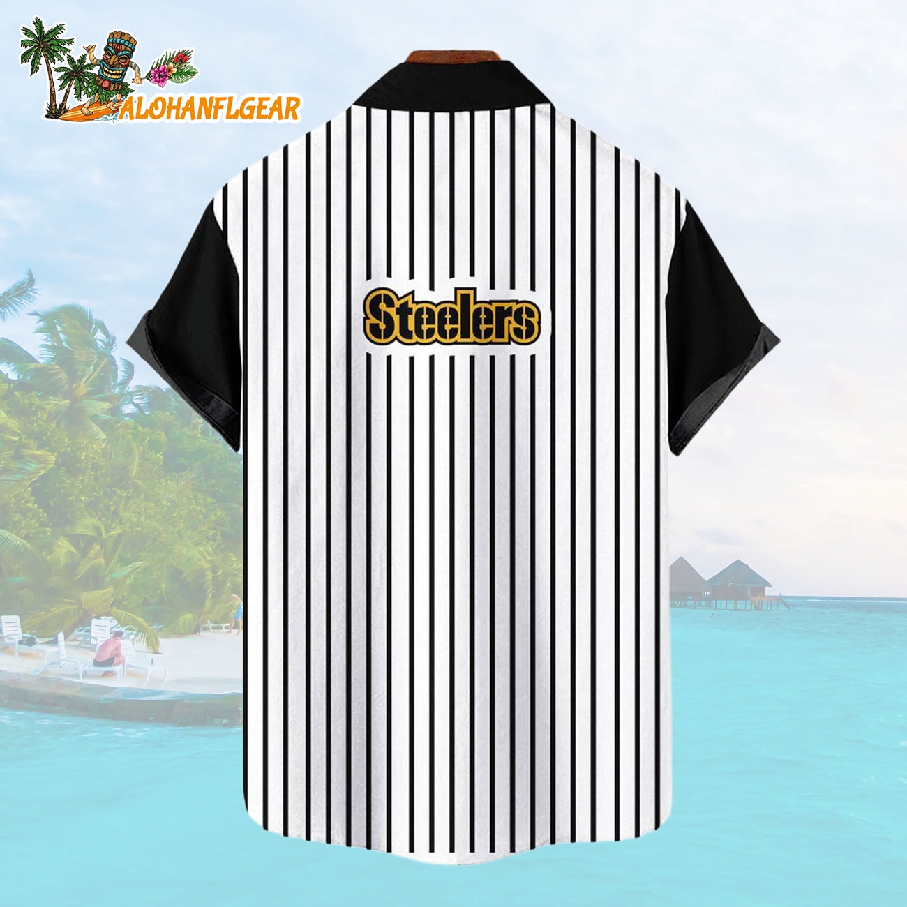 Pittsburgh SteelersClassic Retro Mascot Line Summer Beach Hawaiian Shirt Pittsburgh SteelersClassic Retro Mascot Line Summer Beach Hawaiian Shirt