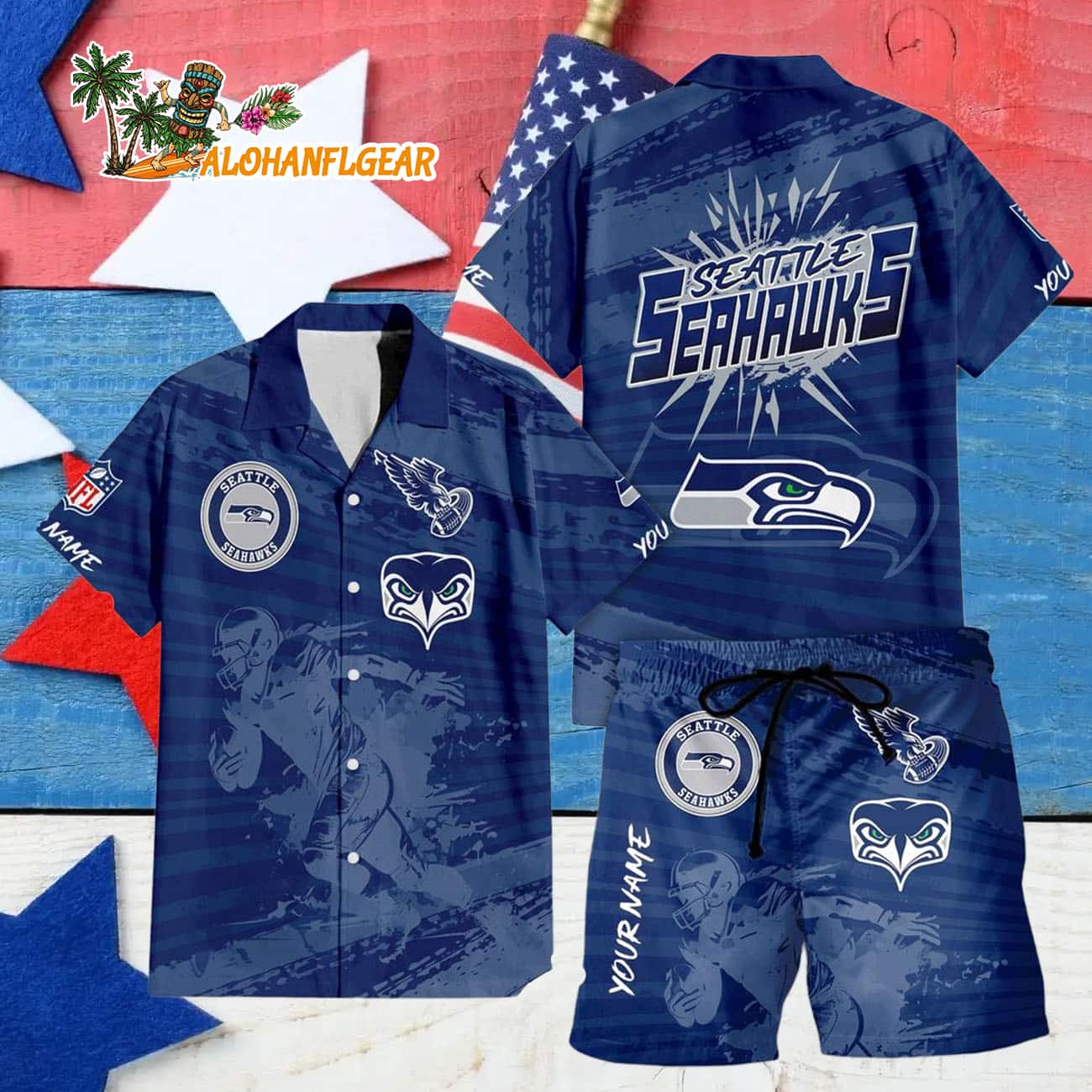 Seattle Seahawks Combo Hawaiian Shirt And Shorts Seattle Seahawks Combo Hawaiian Shirt And Shorts