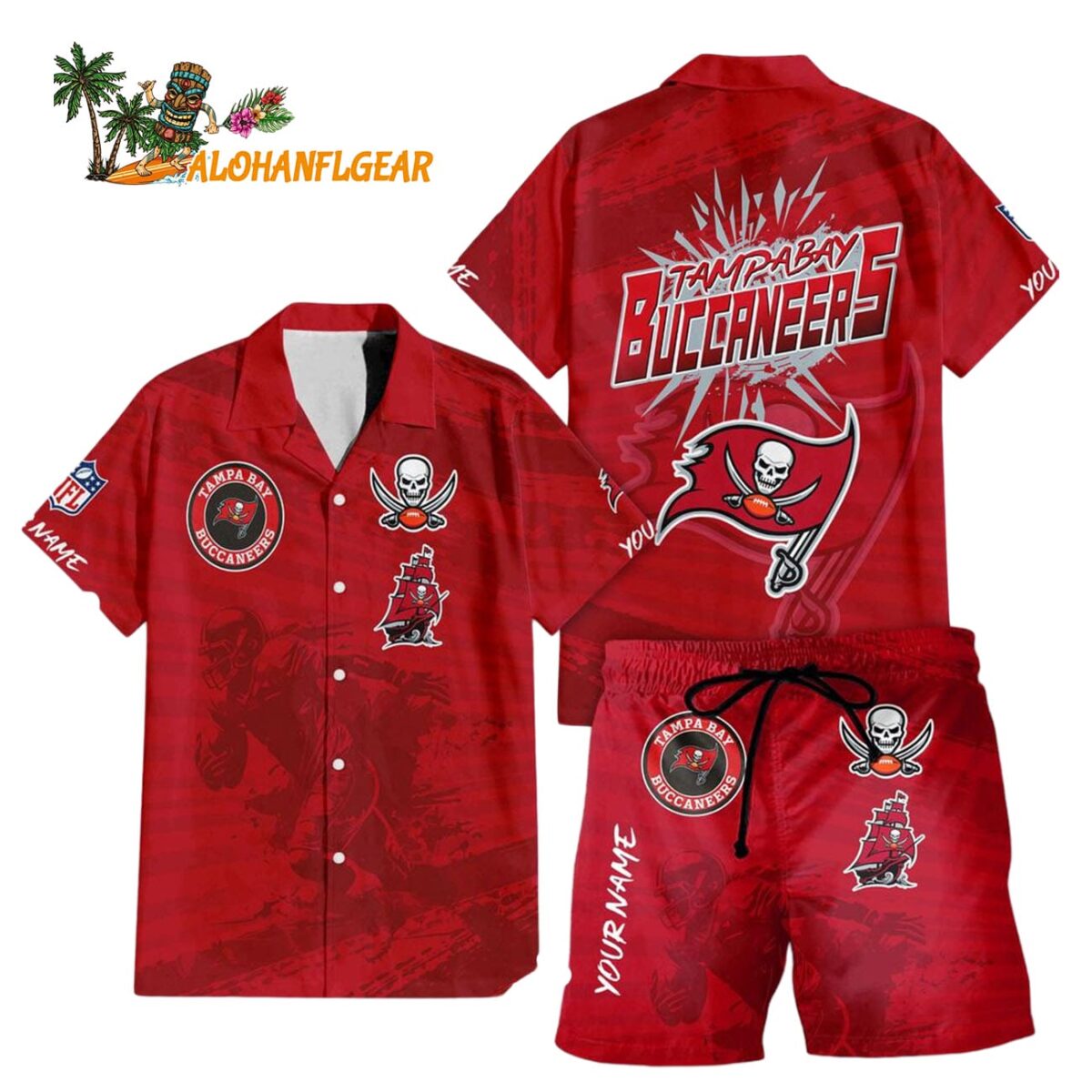 Tampa Bay Buccaneers Combo Hawaiian Shirt And Shorts Football Summer Beach Hawaiian Sets 1