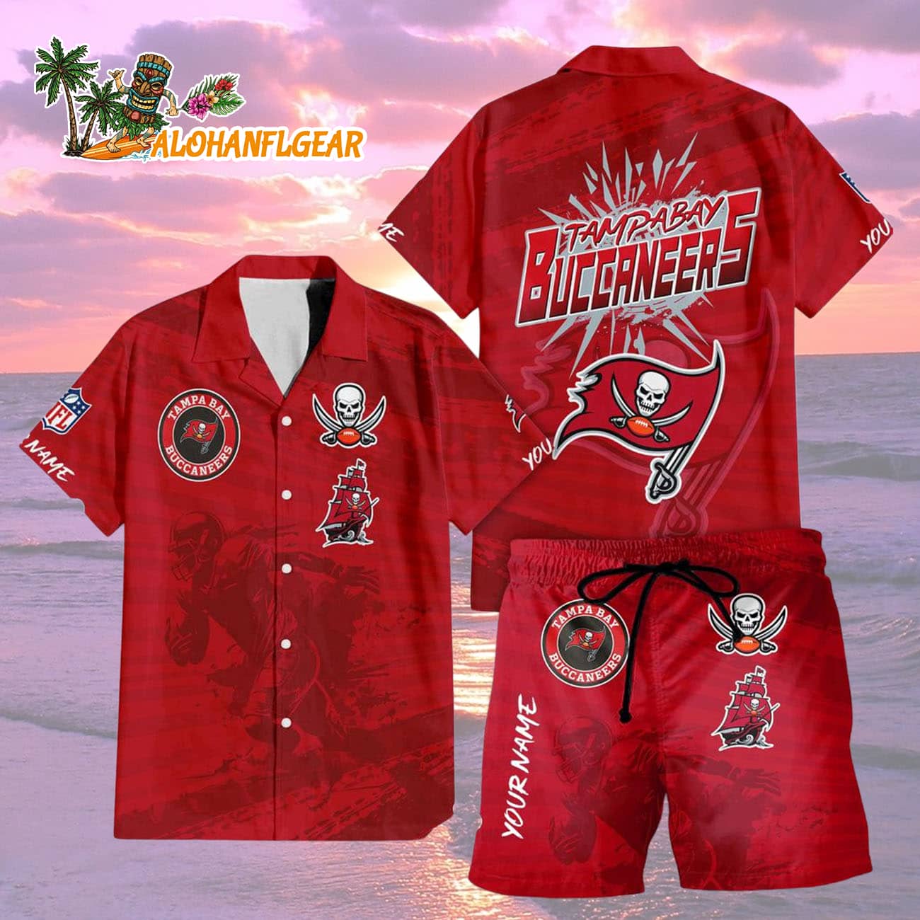 Tampa Bay Buccaneers Combo Hawaiian Shirt And Shorts Tampa Bay Buccaneers Combo Hawaiian Shirt And Shorts