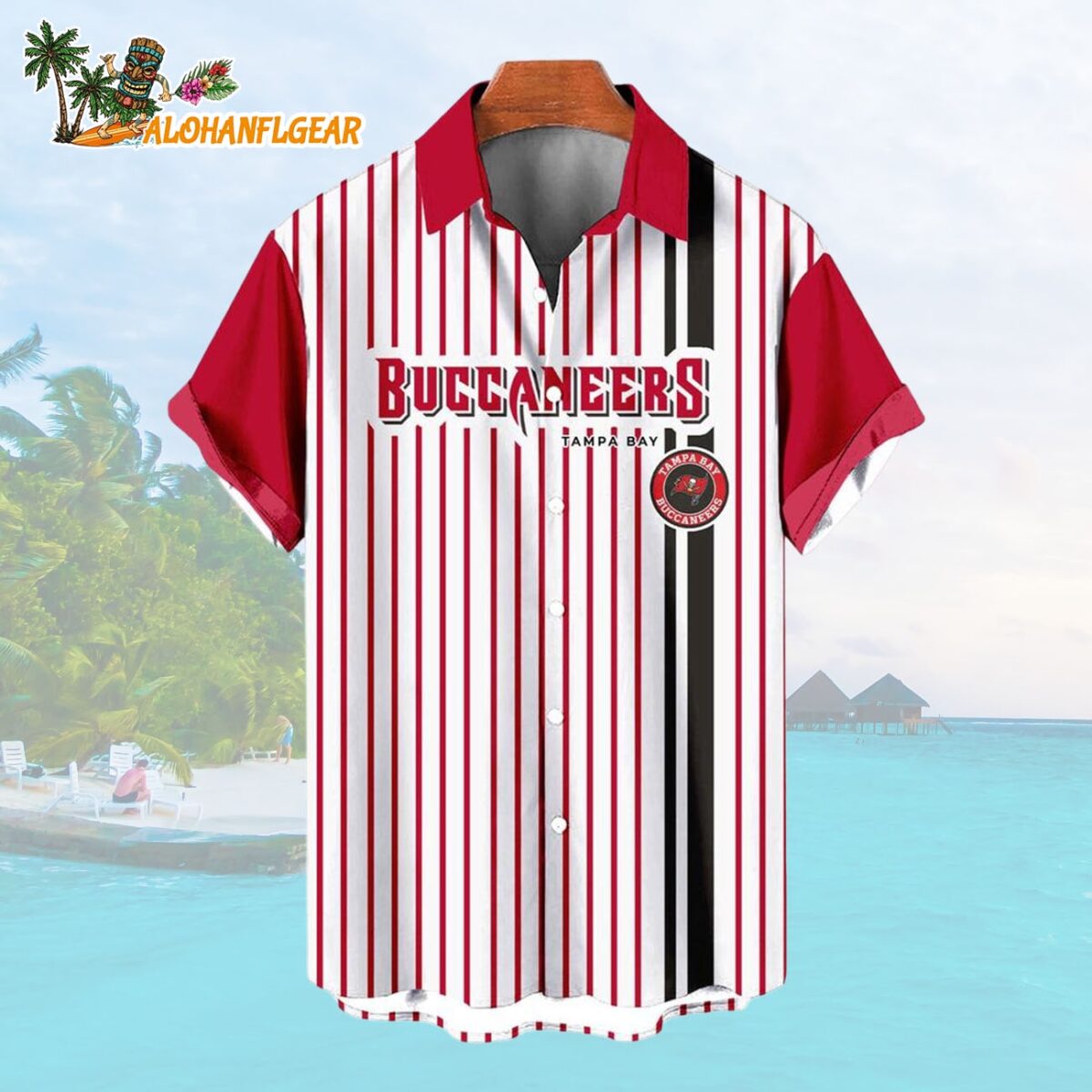 Tampa Bay BuccaneersClassic Retro Mascot Line Summer Beach Hawaiian Shirt 1