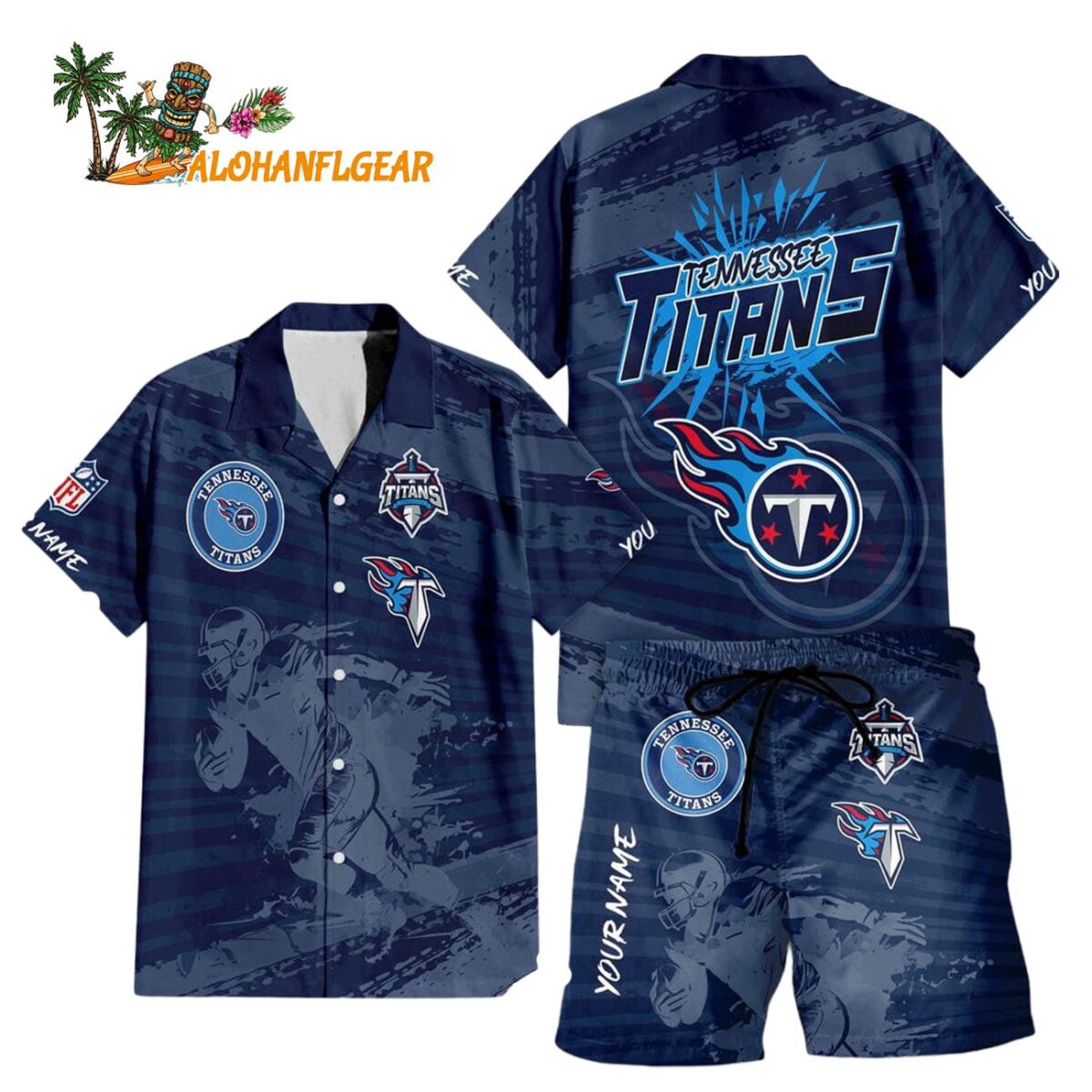 Tennessee Titans Combo Hawaiian Shirt And Shorts Football Summer Beach Hawaiian Sets 1