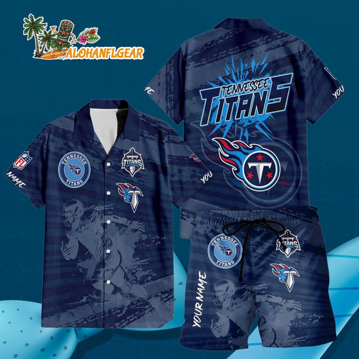 Tennessee Titans Combo Hawaiian Shirt And Shorts Football Summer Beach Hawaiian Sets 3