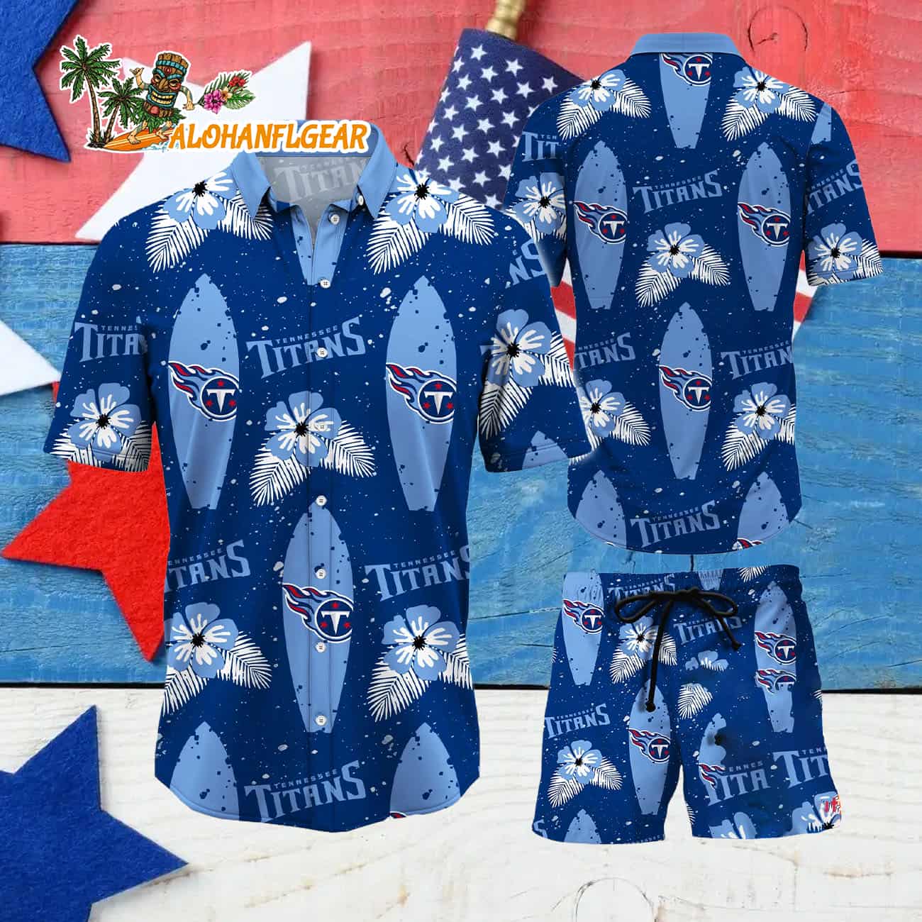 Tennessee Titans Flower Pattern Hawaiian Shirt And Shorts Tennessee Titans Flower Pattern Hawaiian Shirt And Shorts