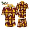 Washington Commanders Flower Pattern Hawaiian Shirt And Shorts Football Summer Hawaiian Set 1