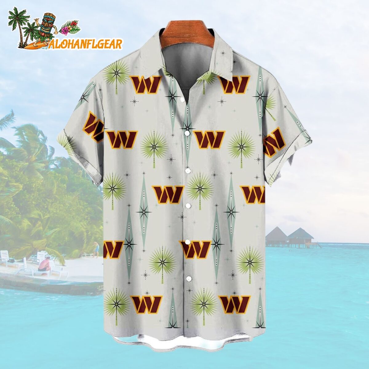 Washington Commanders Football Team Logo Funny Aloha Hawaiian Shirt 1