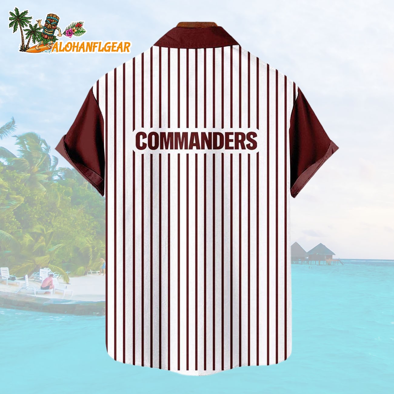 Washington CommandersClassic Retro Mascot Line Summer Beach Hawaiian Shirt Washington CommandersClassic Retro Mascot Line Summer Beach Hawaiian Shirt
