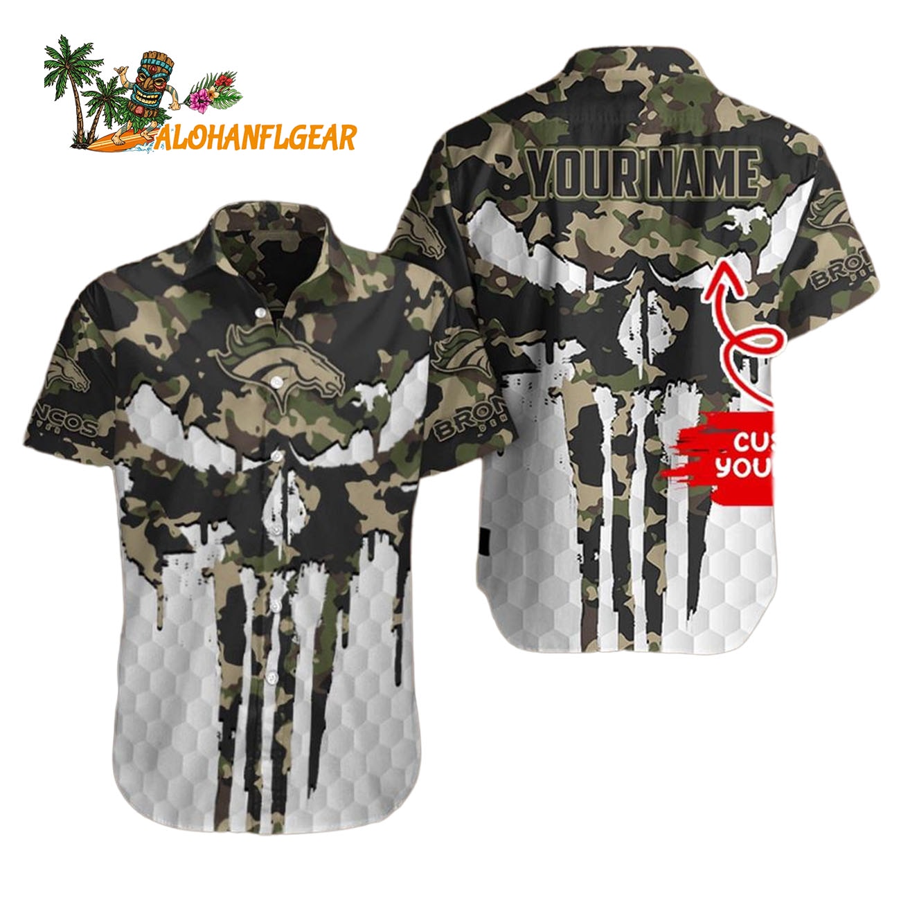 Denver Broncos Camo Veterans Military Hawaiian Shirt Denver Broncos Camo Veterans Military Hawaiian Shirt