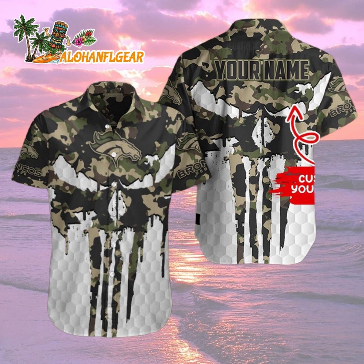 Denver Broncos Camo Veterans Military Hawaiian Shirt 1 Denver Broncos Camo Veterans Military Hawaiian Shirt 2