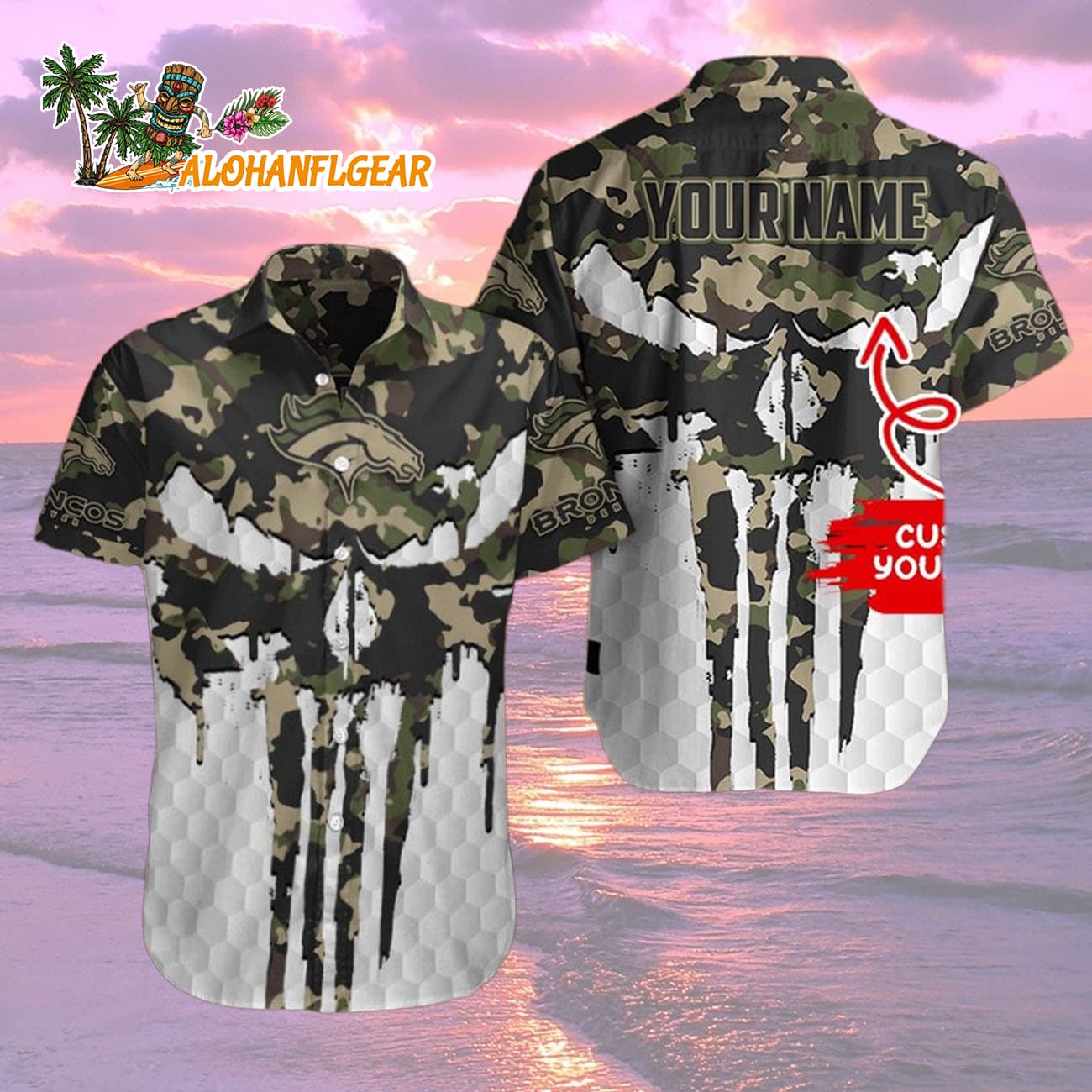Denver Broncos Camo Veterans Military Hawaiian Shirt Denver Broncos Camo Veterans Military Hawaiian Shirt