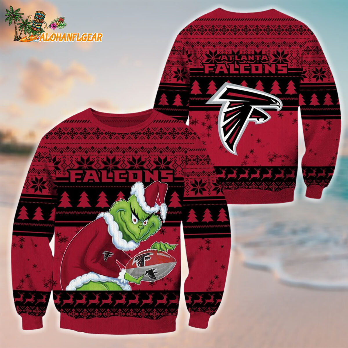 Atlanta Falcons Football Grinch Christmas Ugly Sweater